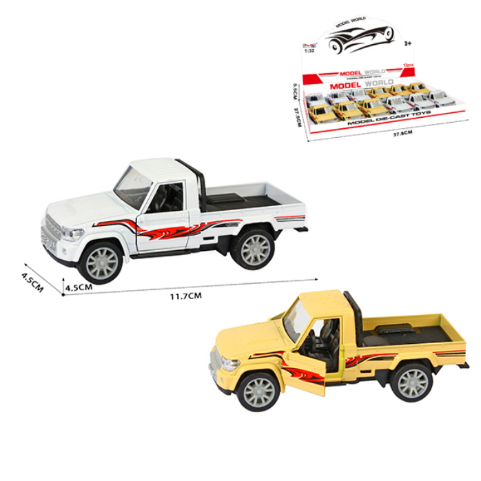 Pickup alloy car pull back to open the door 1:32 painting children’s toy F1135-2