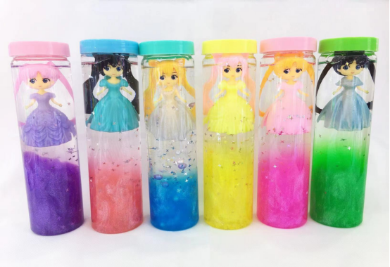 19 cm crystal mud colorful dress-up beautiful girl kids toys