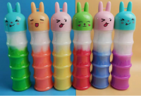 kids toys pointy rabbit big bamboo knot milk bicolor crystal mud