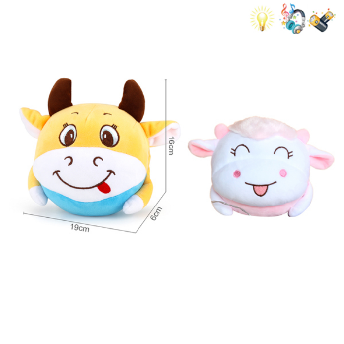 Jumping cow jumping sheep with USB remote control lighting music English packaging baby toys 668-103