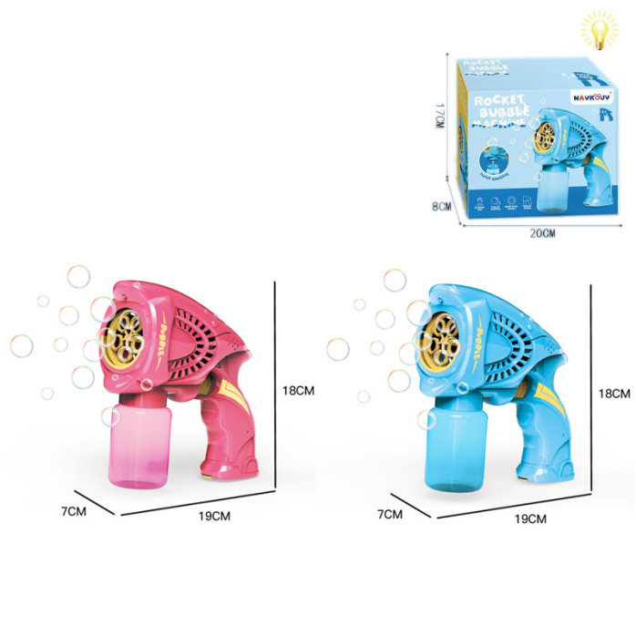 Five-hole Bubble Machine Children’s Bubble Water Electric Lighting Music English Packaging Children’s Toys