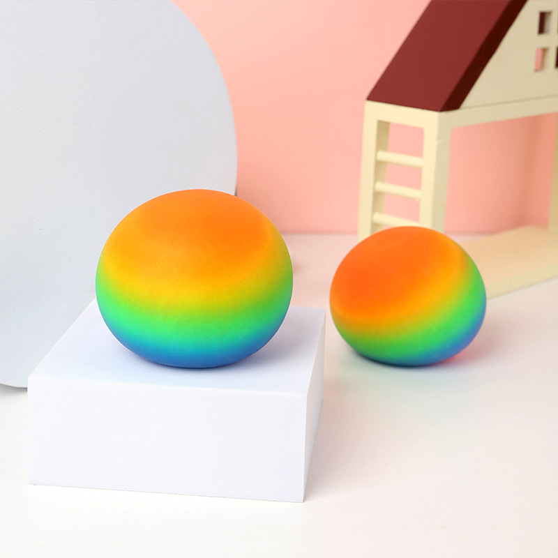 New creative rainbow ball pinching music simple decompression venting ball children’s novelty toy wholesale 6 CM