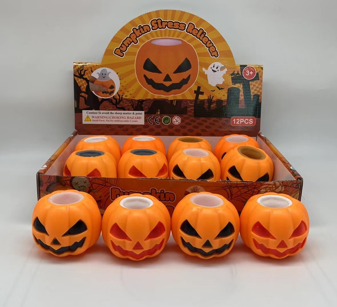 Cross-border Halloween pumpkin decompression toys decompression creative pumpkin toys squeeze Halloween toys