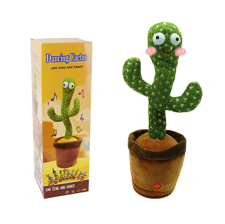 Dancing Cactus sand Toy Electronic Shake Toy With The Dong Plush Cute Dancing toy with Package Box