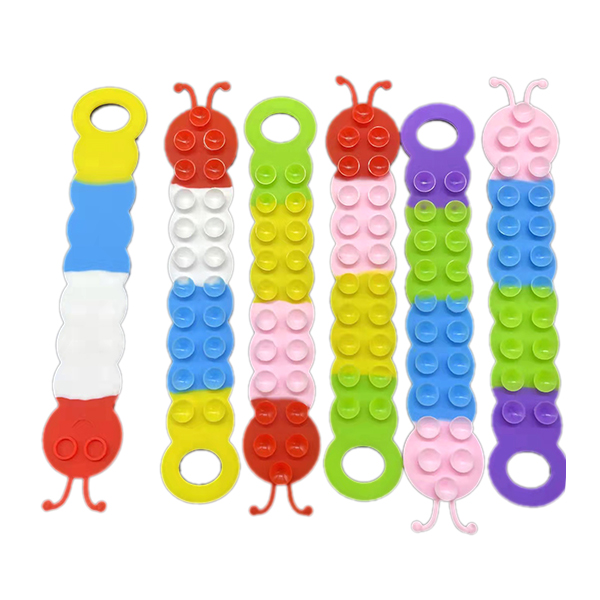 26cm Silicone Caterpillar Suction Cup Decompression Strip Children’s Toys English Packaging