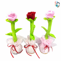 Dancing rose doll learning tongue cactus Electric lighting and music Packing children’s plush toys English packaging