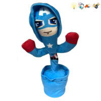 Dancing Captain America Spider-Man Iron Man Doll Cactus Electric Lighting and Music Packing Electric Children’s Plush Toys English Packaging