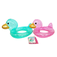 Summer seaside swimming inflatable transparent net red duck swimming ring children’s toys English packaging