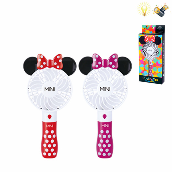 Mickey Mini Fan with USB Charging Cable Electric Lighting English Packaging Children’s Toys